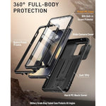 Revolution Case For Motorola Moto Edge 2024 [Not For 2023 Version], [Slide Camera Cover], Full-Body Military Grade Rugged Shockproof Cover With Kickstand And Built-In-Screen Protector, Black
