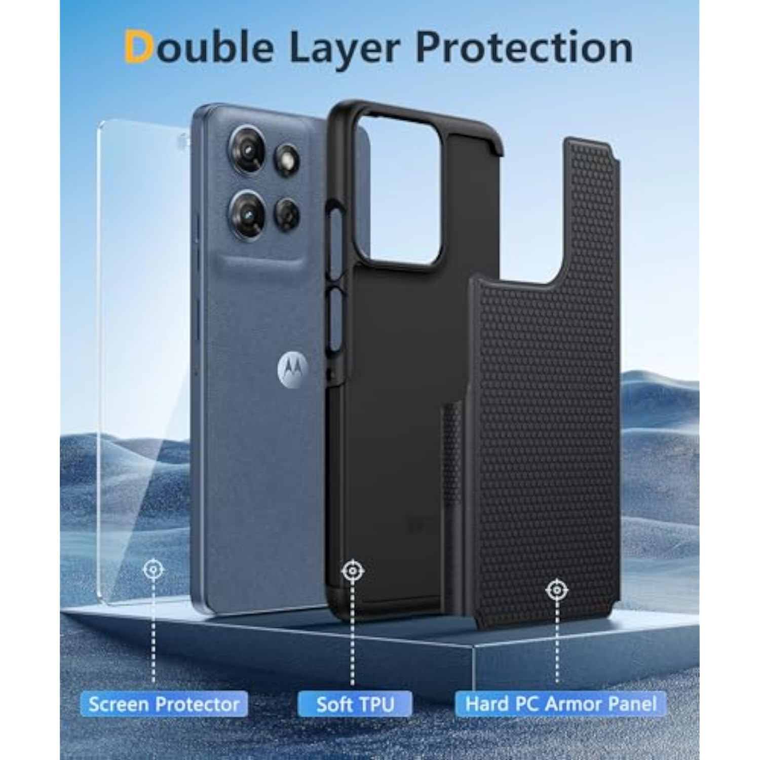Dual Layer Non Slip Shockproof Phone Case for Moto G 2026/2025
