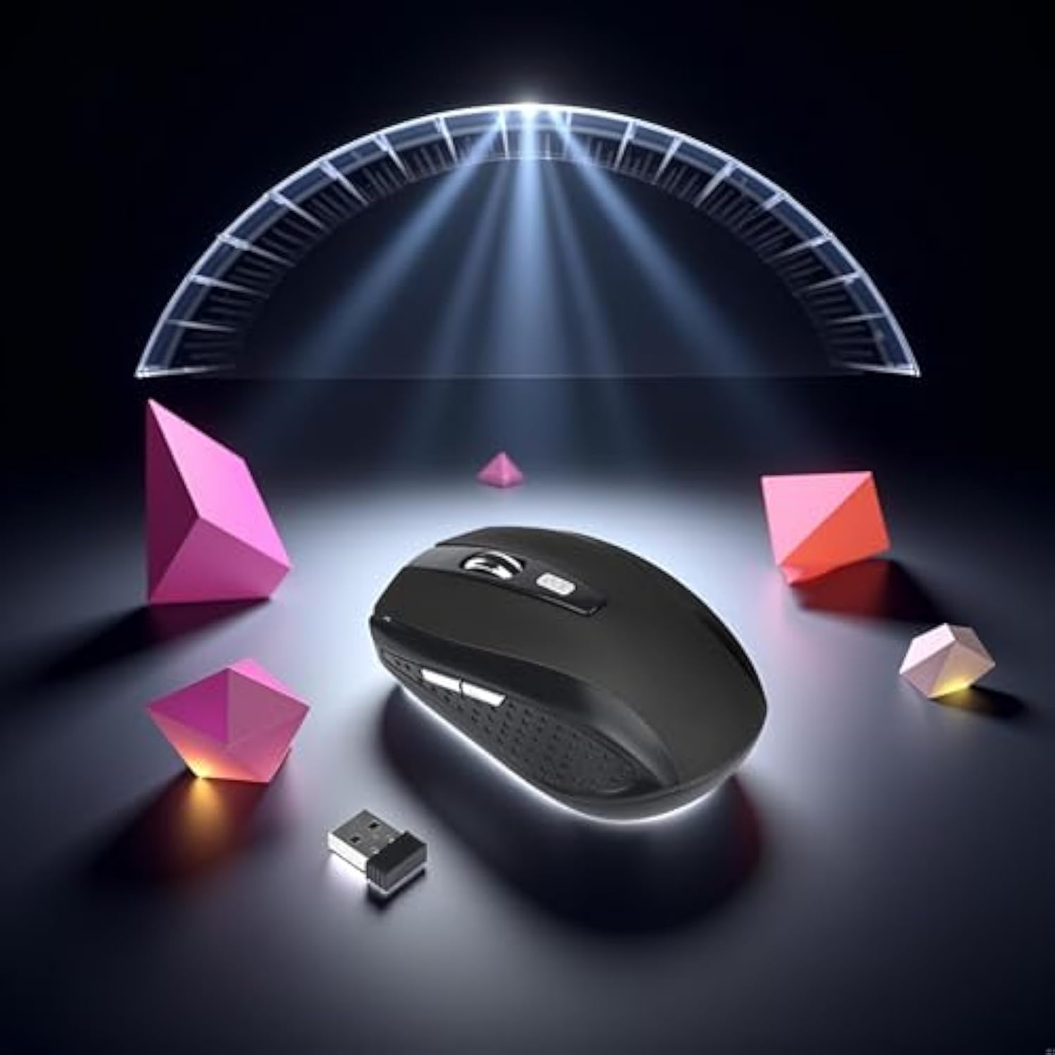 Black Wireless Mouse 2.4G Laptop Mouse Gaming With Usb Receiver, Cordless For Laptop, Work From Home Essentials Portable Computer Wireless Cool Stuff Christmas Birthday Gifts