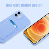 Compatible With 12 Case Tpu Card Holder Wallet Cover,Camera Protection + Screen Protector Soft Card Slot Phone Case -Purple