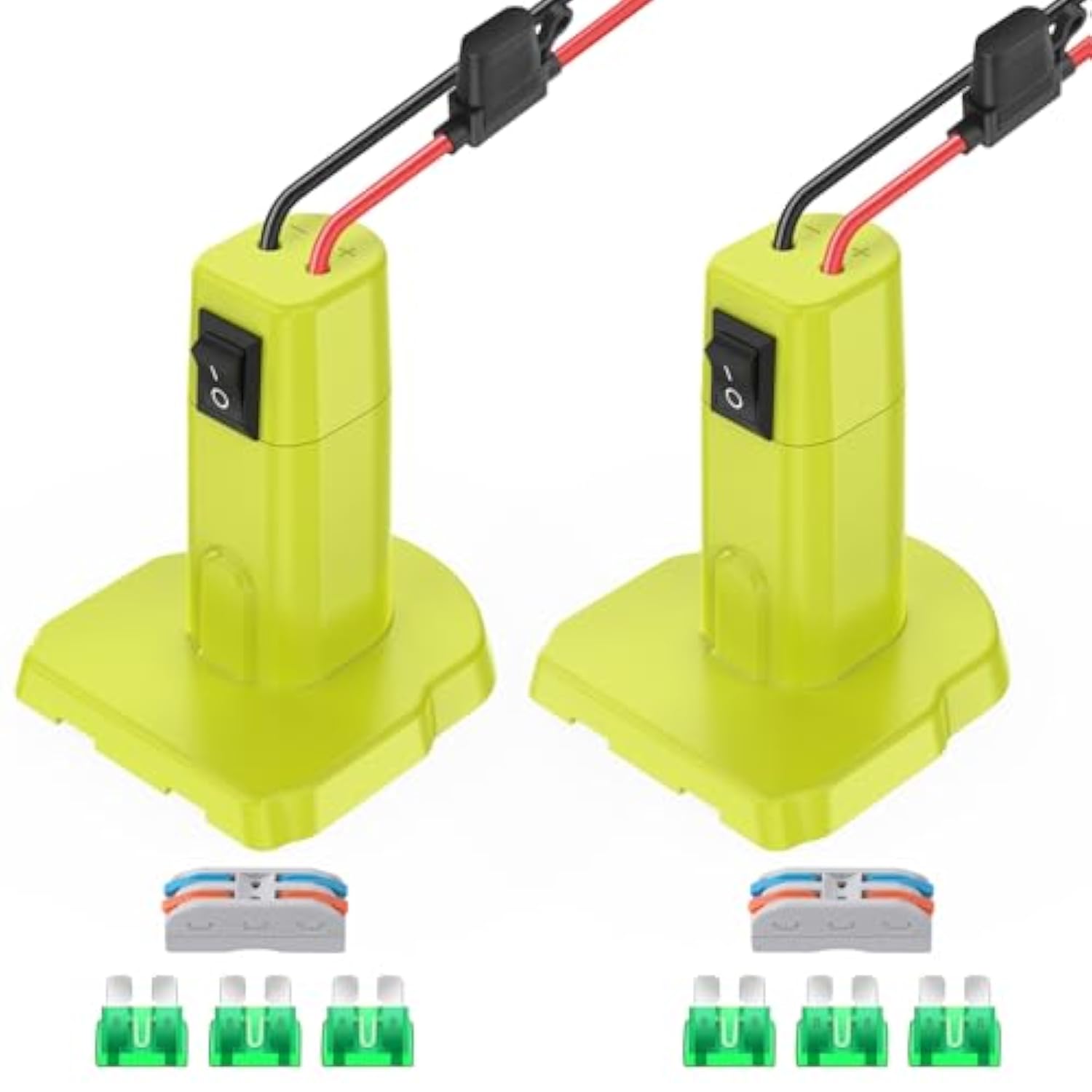 2 Packs Power Wheels Adapter For Ryobi 18V Battery Adapter Power Wheels Battery Conversion Kit With Switch, Fuses & Wire Terminals, 12Awg Wire, Power Connector For Diy Rc Car Toys And Robotics