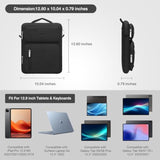 MOSISO 12.9 inch 360 Protective Tablet Sleeve Compatible with iPad Pro 13 M4 & iPad Air 13 M3 M2, iPad Pro 12.9 M2 M1 6/5th, Carrying Case with Front 2 Raised Rectangles & Vertical Pockets, Black