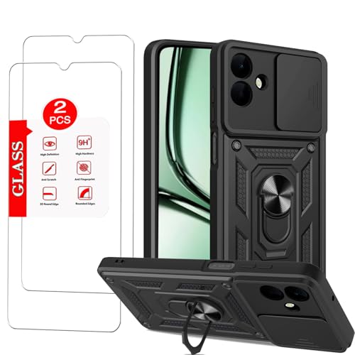 for  Galaxy A07 Case with [2 Pack] Tempered Glass Screen Protector, for Galaxy A07 4G Heavy Duty [Military-Grade] Protective?with Lens