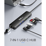 Usb C Hub 4K 60Hz, 7-In-1 Usb C Pd Ethernet Hub Dongle With 4K 60Hz Hdmi, 1Gbp