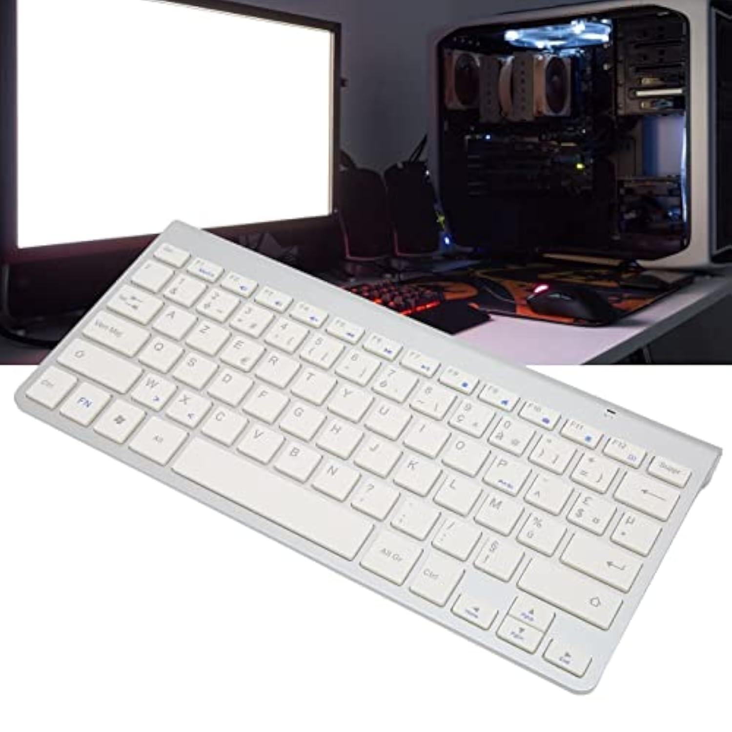 Wireless Keyboard 2.4G Portable Wireless Bt Keyboard French English/Thai Engli