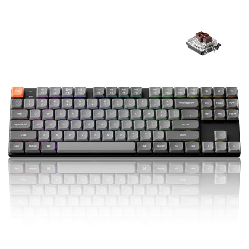 K1 Max Ultra-Slim Qmk/Via Bluetooth Wireless/Usb Wired Custom Mechanical Keyboard, 2.4 Ghz Hot Swappable Tkl Layout Rgb Backlight Ergonomic Keyboard With Low-Profile Gateron Brown Switch