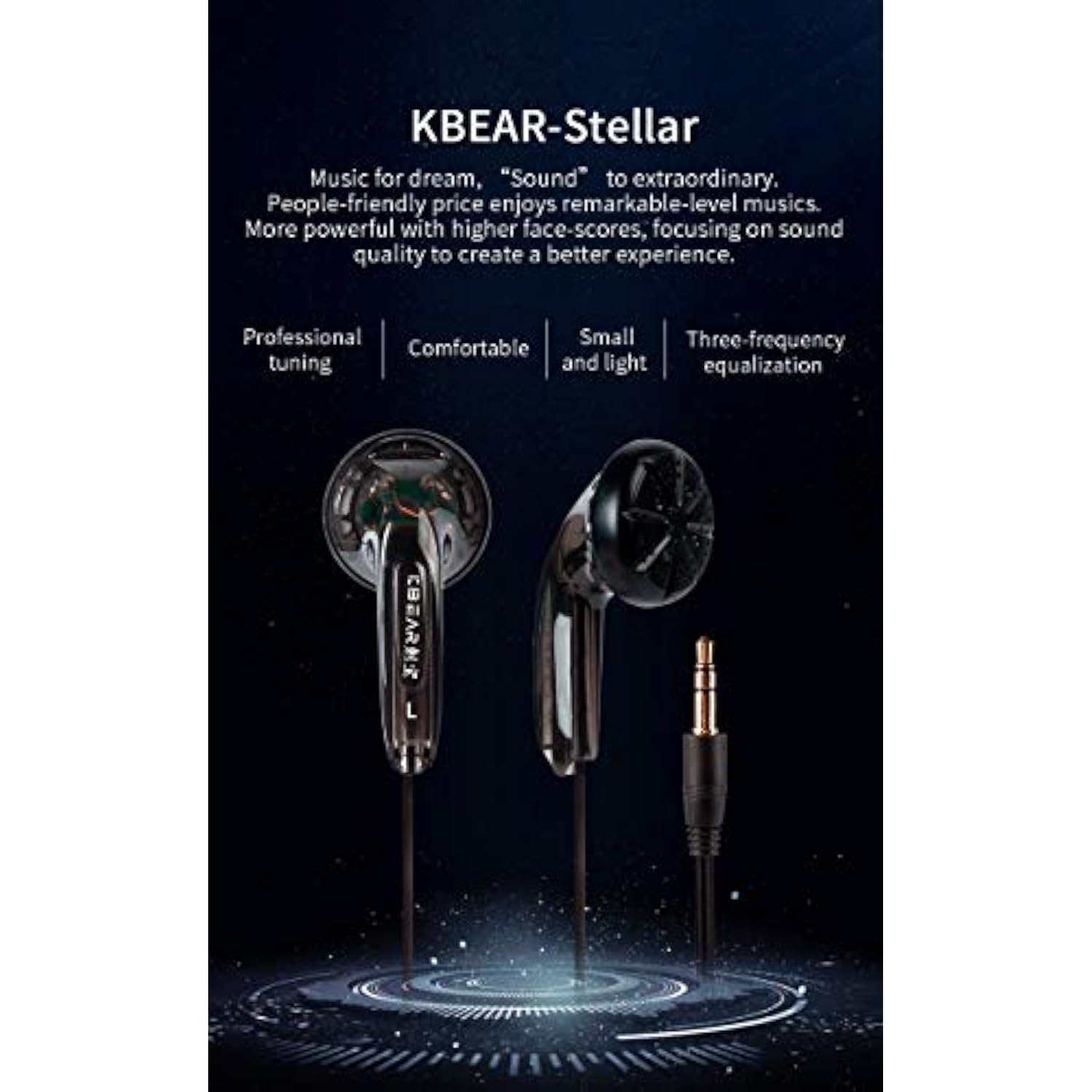 Kbear Stellar 1Dd Hifi Earbud Headphone, Wired Earphone Stereo Headset Compati