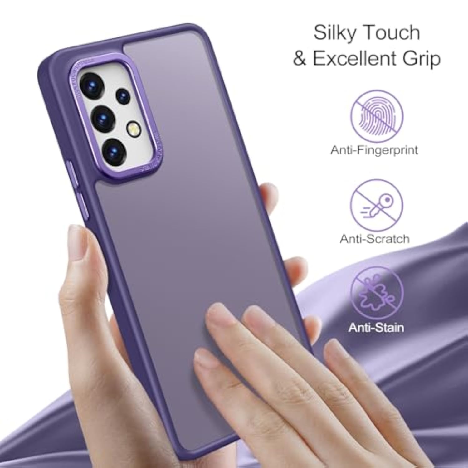 Purple Matte Case for Samsung Galaxy A53 Phone