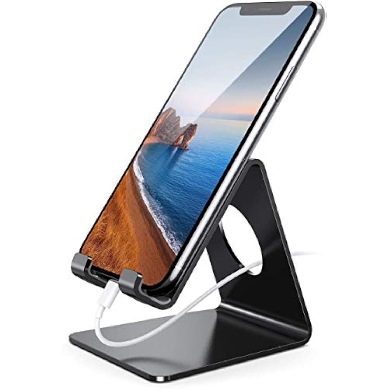 Cell Phone Stand, Phone Dock: Cradle, Holder, Stand For Office Desk Black