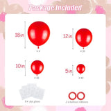 114Pcs Red Balloons Different Sizes, 18 12 10 5 Inch Red Latex Balloons Garland Arch Kit For Graduation Birthday Wedding Valentine'S Day Christmas Party Decor