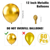 Gold Balloons 60Pcs Metallic Balloon Gold Party Balloons 12 Inch Latex Balloon For Birthday Party Decorations For Christmas Wedding Graduation Baby Shower Bachelorette Retirement