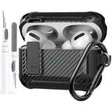 For Airpods Pro 2/1 Gen Case Cover With Lock (2019/2022/2023), Rugged Locking Case For Airpod Pro 2Nd/1St Generation Shockproof Armor Protective Skin For Apple Ipod Pro, Black