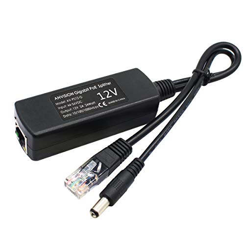 2-Pack Gigabit Poe Splitter, 48V To 12V 2A Ethernet Adapter, For Security Camera, Ap, Voip And More, Av-Ps12-G
