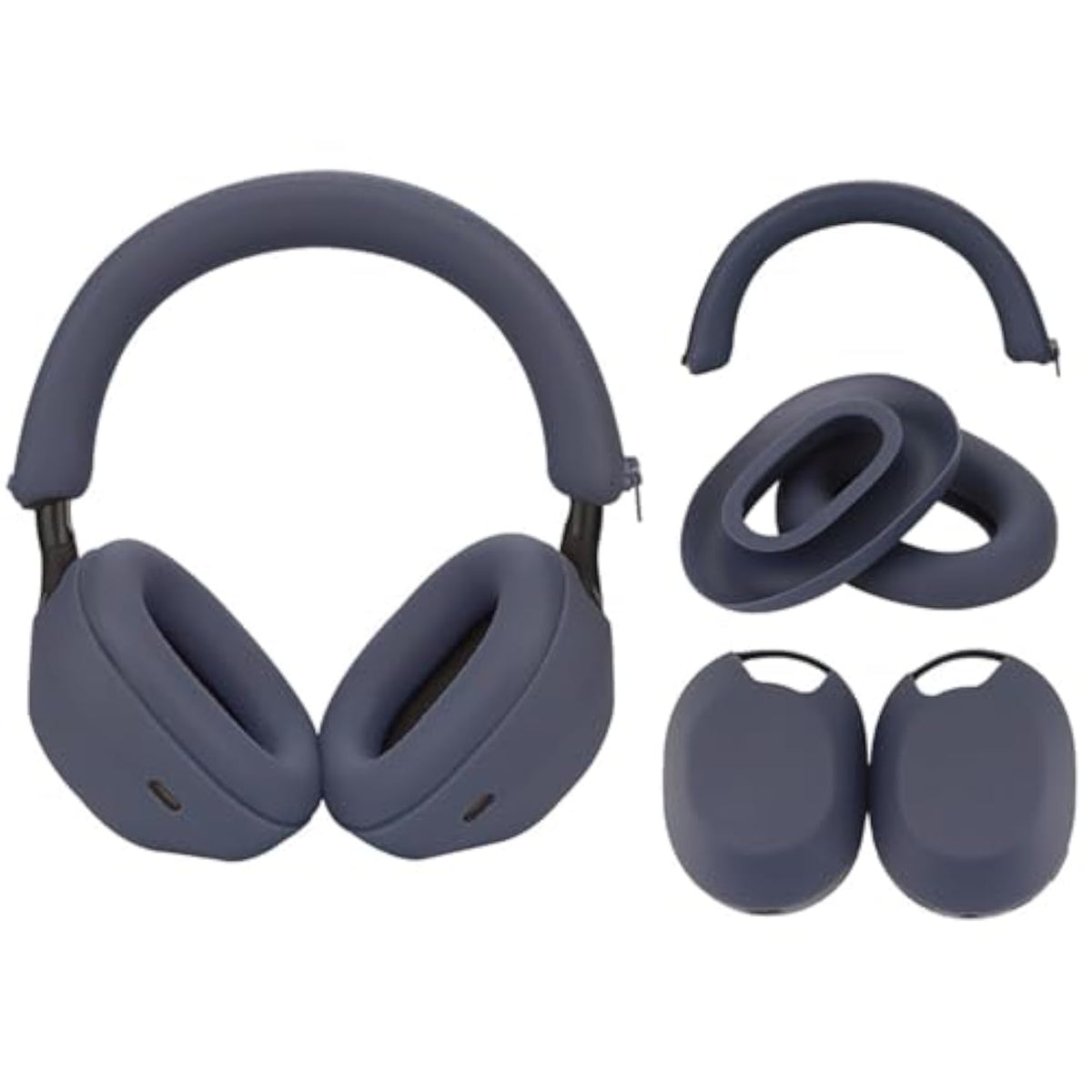Silicone Sweatproof Case Cover for Sony WH-1000XM5 Headphones, Earpads, Headband, and Shell Protection