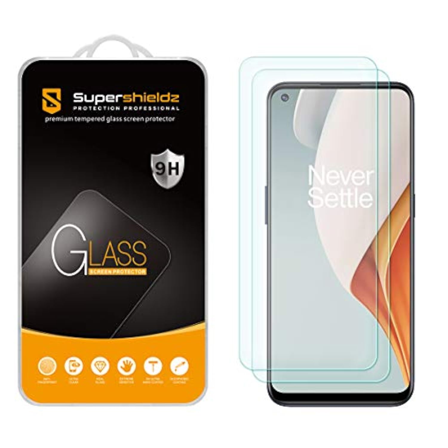 (2 Pack) Designed For Oneplus Nord N100 Tempered Glass Screen Protector, Anti Scratch, Bubble Free
