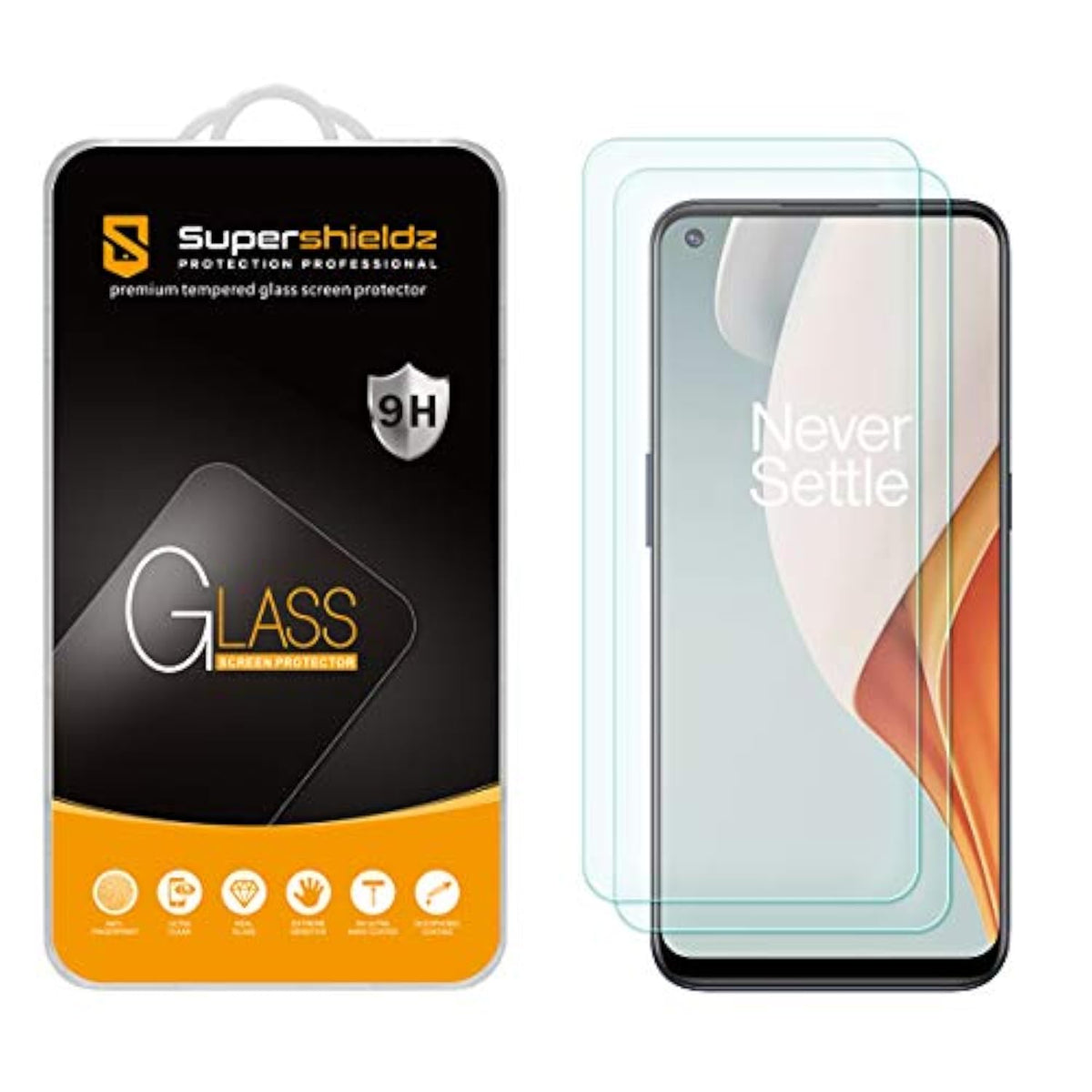 (2 Pack) Designed For Oneplus Nord N100 Tempered Glass Screen Protector, Anti Scratch, Bubble Free