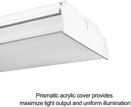 4FT LED Wraparound Light 40W 4400LM 4000K Neutral White Flush Mount Garage Office Ceiling Fixture