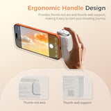Phone Camera Grip MOCA ARCO for Video Recording with Thumb Rest Area Design for iPhone Pro Max, with Enhanced Phone Mount & Detachable Remote for