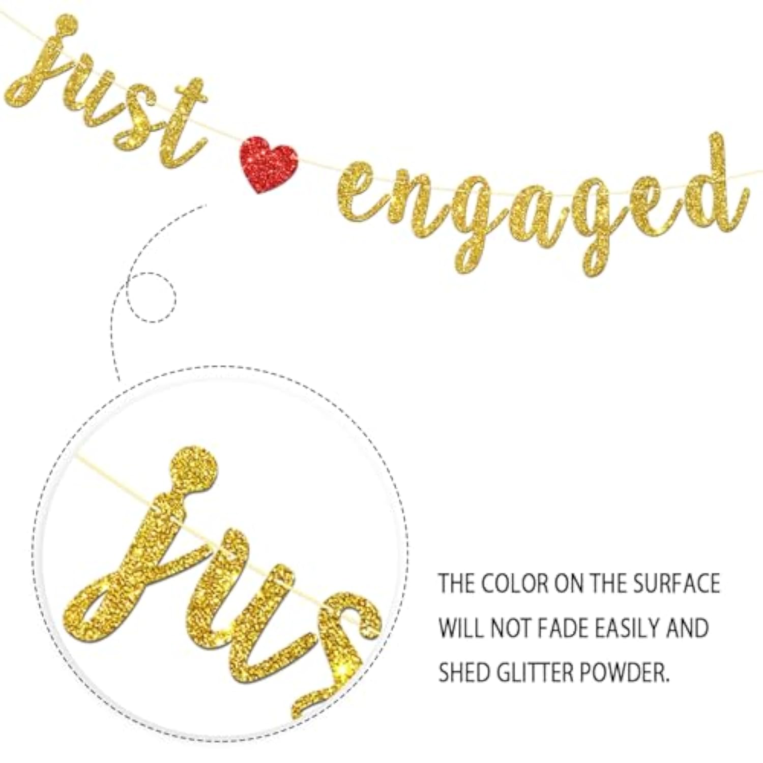 Just Engaged Banner, He Asked She Said Yes, Bride To Be Engagement Bachelorette Bridal Shower Party Hanging Sign Decorations Supplies