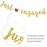 Just Engaged Banner, He Asked She Said Yes, Bride To Be Engagement Bachelorette Bridal Shower Party Hanging Sign Decorations Supplies