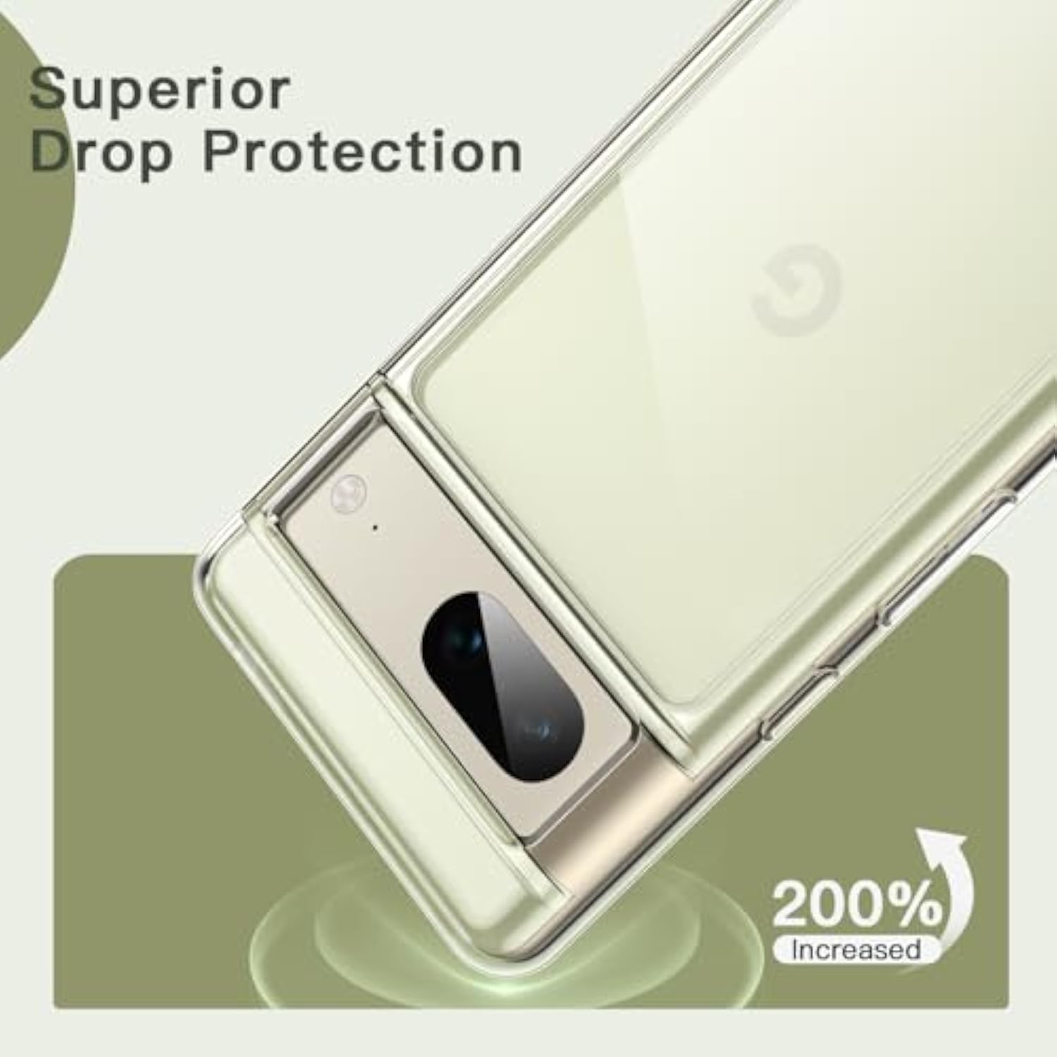 JETech Case for Google Pixel 7, Shockproof Phone Bumper Cover, Anti-Scratch Clear Back (Clear)
