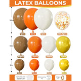 Fall Thanksgiving Balloon Arch Kit – Orange, Brown & White Gold Party Decor