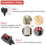 Inline Cord Switch With 3.3Ft 14Awg Cable Piggyback Plug(3-Pronged), Ip67 Waterproof Extension Cord With On/Off, Ac/Dc 20A-125V Inline Power Switch With Red Led Rocker Button