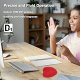 Wireless Bluetooth Mouse Cute Heart Shape Mouse 2.4Ghz & Bluetooth Dual Mode 1000Dpi Optical Computer Mice With Usb Receiver Portable Travel Cordless Mouses For Laptop Pc Computer Desktop Gift(Red)