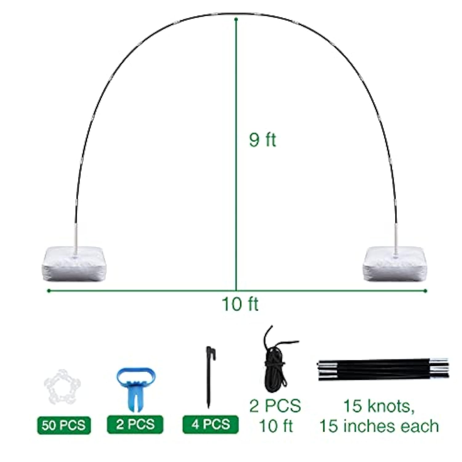 Adjustable 9x10Ft Balloon Arch Kit with Base – Party Backdrop Stand for Weddings & Events