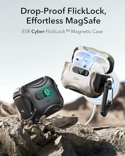 ESR for AirPods Pro 3 Case (2025), Compatible with Airpods Pro 3rd Generation Case (USB-C Cable), Effortless MagSafe, Drop-Proof Lock, Easy Open,