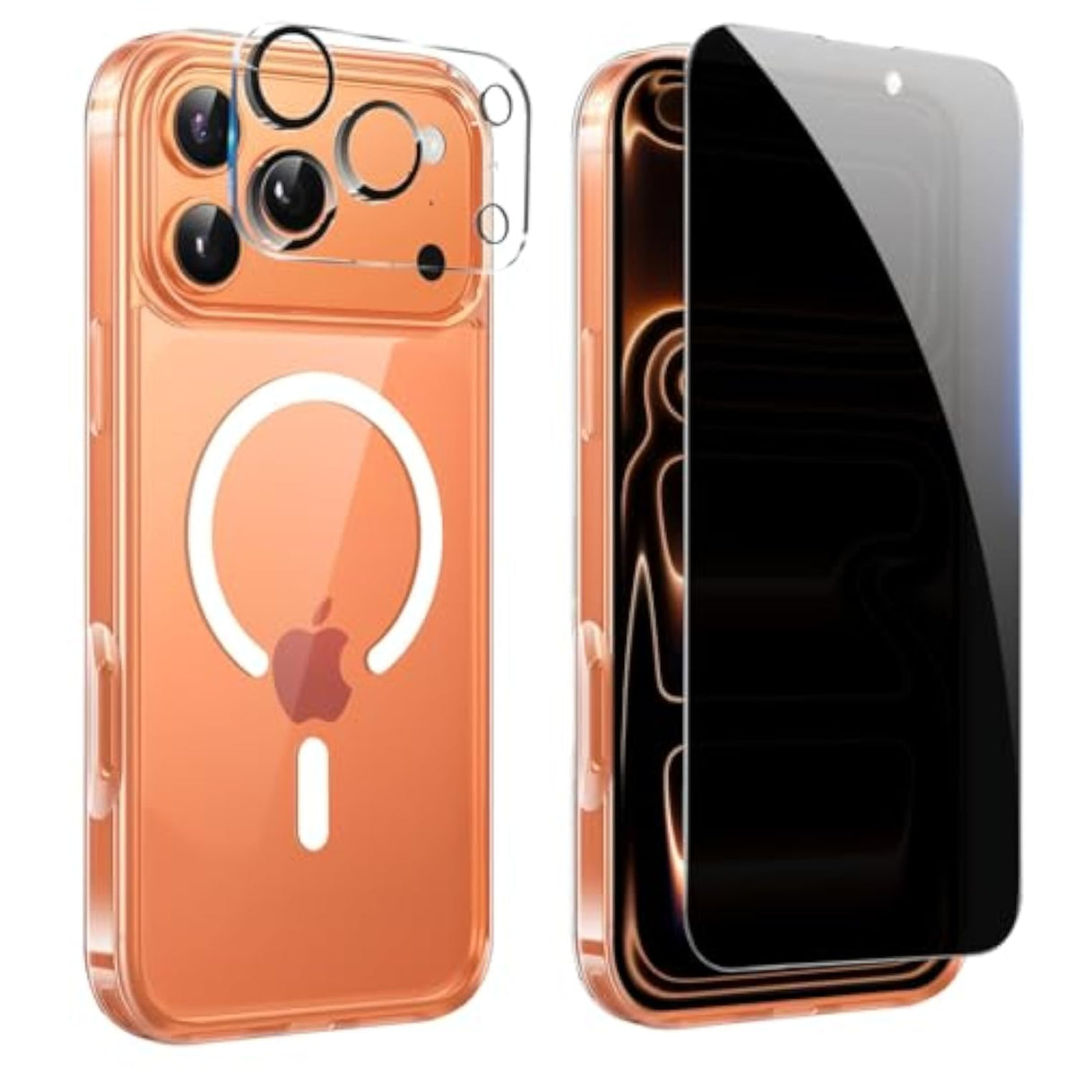 Privacy Case For Iphone 17 Pro,Magnetic Iphone 17Pro Case Clear With Privacy Screen Protector & Camera Protector [Compatible With Magsafe],Shockproof Tpu Cover For Iphone Pro 17 Phone Cases