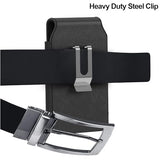 Holster For Motorola Moto G Power/G Play/Moto G 2026 2025 2024 2023/ G36 G06 G57 Pure G05 G15 E15 G100 Phone Case Belt Clip Carrying Vertical Leather Pouch (Fits Otterbox Or Any Case On)