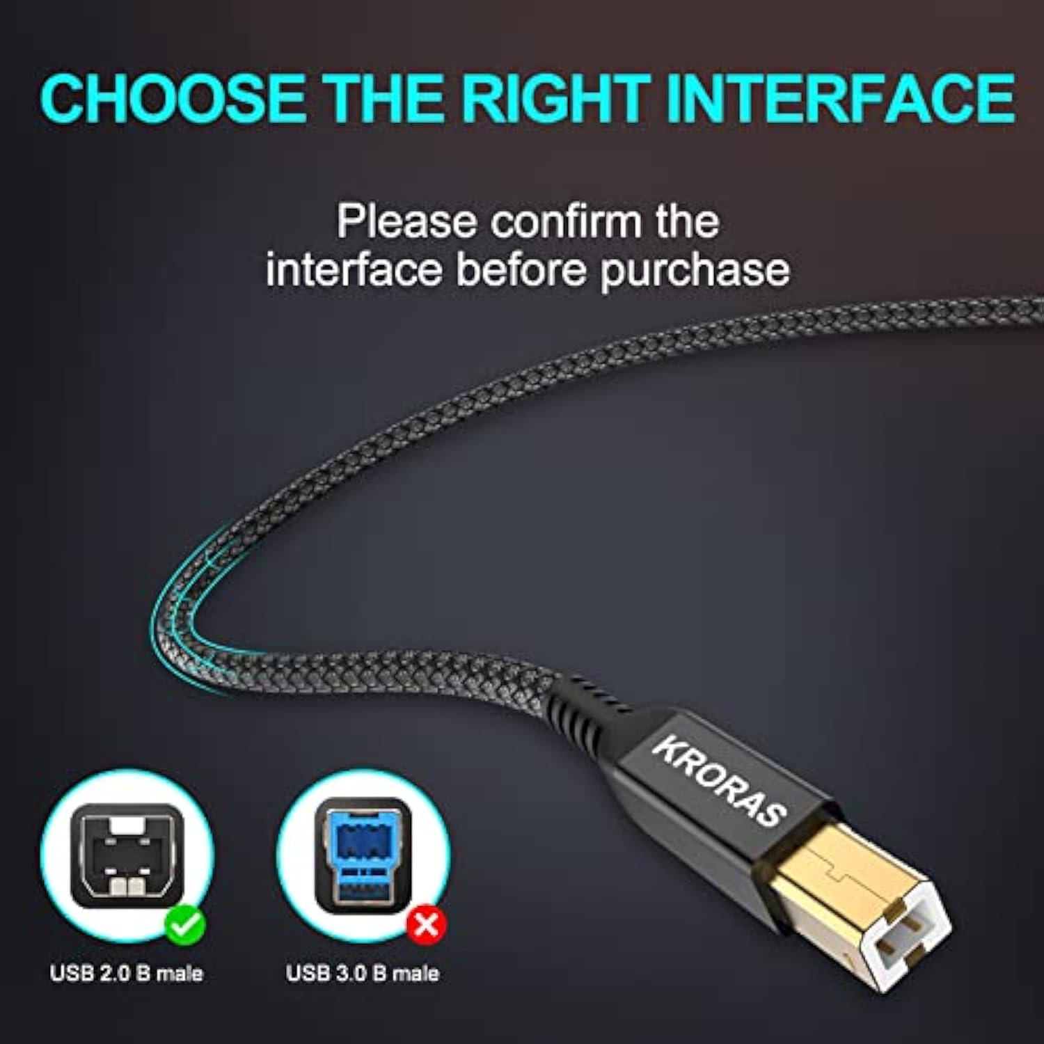 Usb B To C Printer Cable 10 Feet, Usb C Printer Cord For Ipad Pro,Ipad Air,Macbook Pro,Macbook Air M1,Mac Pro,Nylon Usb C Midi Cable For Casio Digital Piano Midi Controller