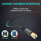 Usb B To C Printer Cable 10 Feet, Usb C Printer Cord For Ipad Pro,Ipad Air,Macbook Pro,Macbook Air M1,Mac Pro,Nylon Usb C Midi Cable For Casio Digital Piano Midi Controller