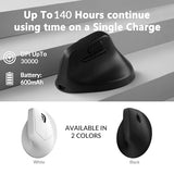 M5 Wireless Ergonomic Mouse, 8000Hz Tri-Mode 2.4 Ghz/Bluetooth 5.1/Wired, Pixart 3950 Sensor, 30000 Dpi, Ergonomic Lightweight Programmable Macro Button For Windows Pc/Mac - Black
