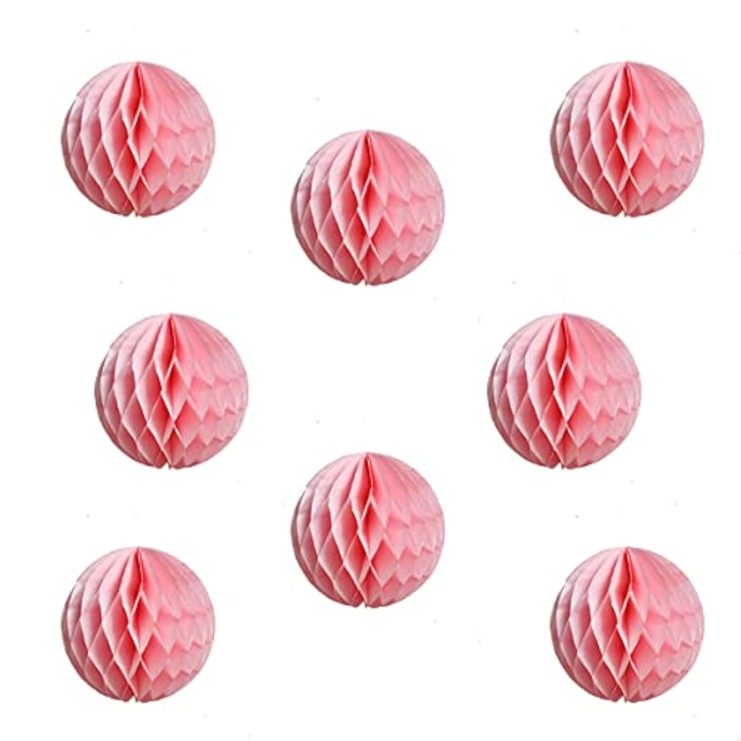 Pom Poms Tissue Paper Honeycomb Balls Flower Ball Wall Decor Pom Poms Decoration For Birthday Party Wedding Nursery Shower (Light Pink, 8Pcs-8In)
