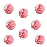 Pom Poms Tissue Paper Honeycomb Balls Flower Ball Wall Decor Pom Poms Decoration For Birthday Party Wedding Nursery Shower (Light Pink, 8Pcs-8In)