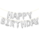 Happy Birthday Balloon Letters 16 Inch Mylar Foil Birthday Balloons Banner Sign For Birthday Party Decorations Supplies (Silver)