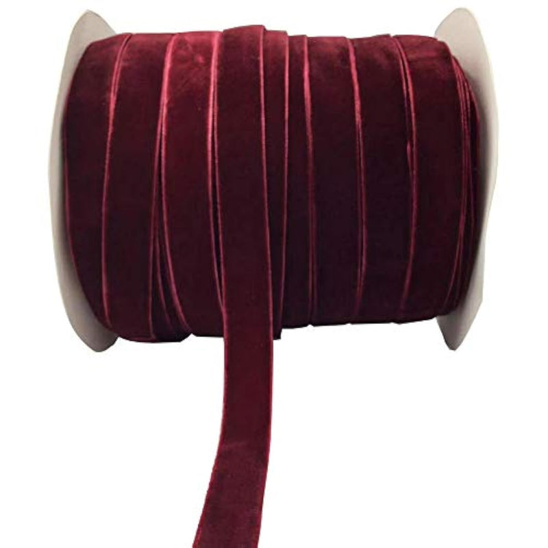 10 Yards Velvet Ribbon Spool (Wine, 5/8")