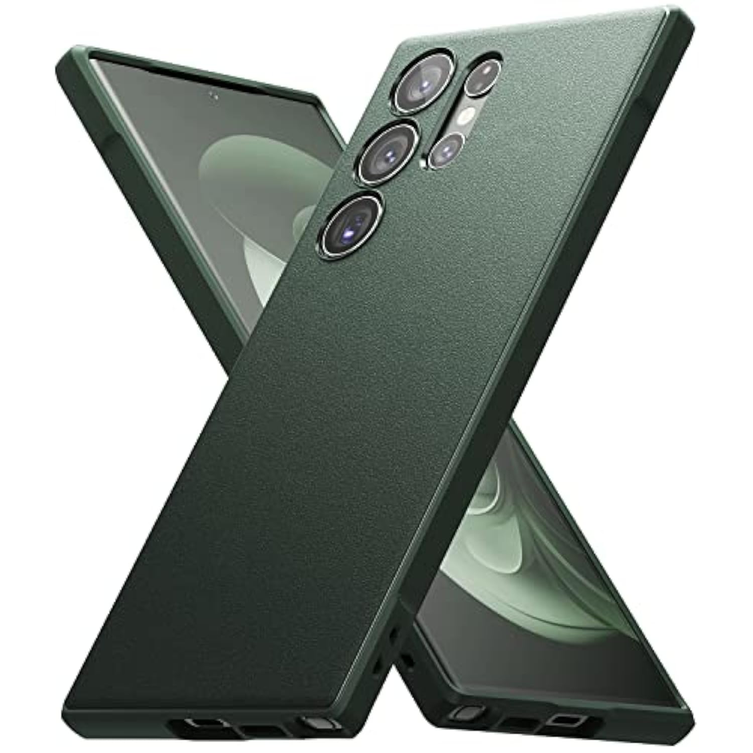 Ringke Onyx [Feels Good in The Hand] Compatible with Samsung Galaxy S23 Ultra Case, Anti-Fingerprint Technology Prevents Oily Smudges Non-Slip Enhanced Grip Precise Cutouts for Camera - Dark Green