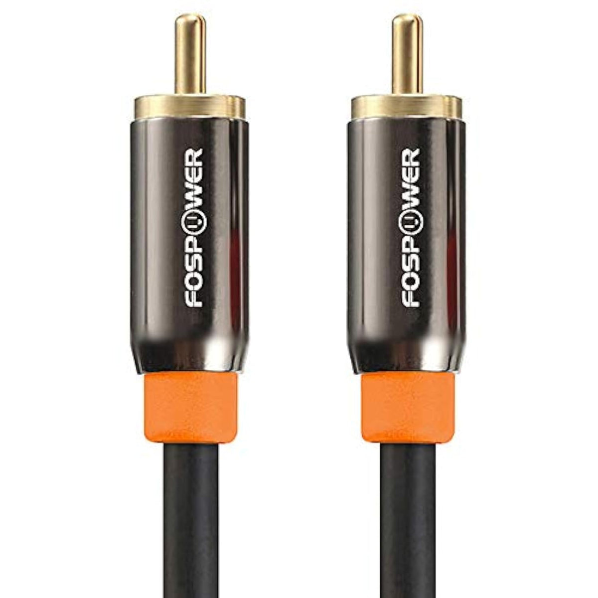 FosPower Digital Audio Coaxial Cable [24K Gold Plated Connectors] Premium S/PDIF RCA Male to RCA Male for Home Theater, HDTV, Subwoofer, Hi-Fi Systems - 3ft