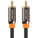 FosPower Digital Audio Coaxial Cable [24K Gold Plated Connectors] Premium S/PDIF RCA Male to RCA Male for Home Theater, HDTV, Subwoofer, Hi-Fi Systems - 3ft