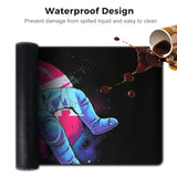 Cute Astronaut Mouse Pad Mat Kawaii Black Desk Decor Mat, 35.43 X 15.75 Inches Extra Large Mouse Pad For Desk Computer Keyboard Laptop, Non-Slip Base Gaming Mousepad Home Office Accessories