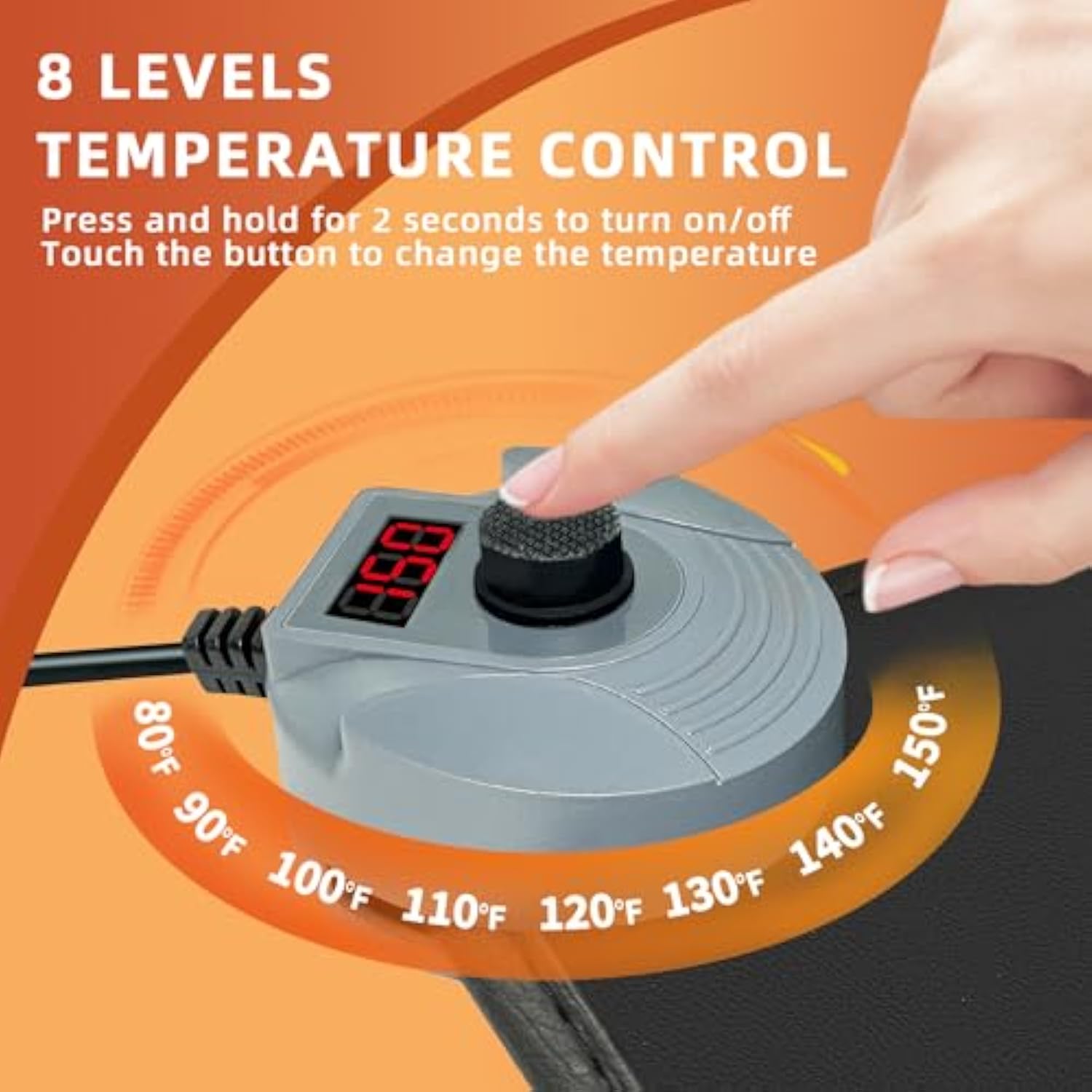 Heated Mouse Pad - Heated Desk Mat With 8 Levels Heating & 3 Hours Auto Shut-Off - 31.8”X 17.3”Large Safe Desk Mat Hand Warmer For Home Office Work(Black)