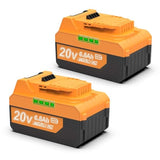 2Pack 20V 6.5A Replacement For Dewalt 20V Battery, Compatible With Dewalt 20V Baterias Dewal Dcb200 Dcb203 Dcb204 Dcb206 For 20 Volt Compatible With Dewalt Batteries 20V (Blue)