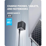 Anker USB C Charger, 713 Charger (Nano II 45W), GaN II PPS Fast Compact Foldable Charger for MacBook Pro, Galaxy, iPhone 15, Steam Deck, and More