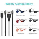 4-Pack Charging Cable For Aftershokz Aeropex As800,Shokz Openrun Pro,Openrun,Openrun Mini,Opencomm Bone Conduction Headphones - Usb And Usb C To Magnetic Charger Cords, 3.3Ft