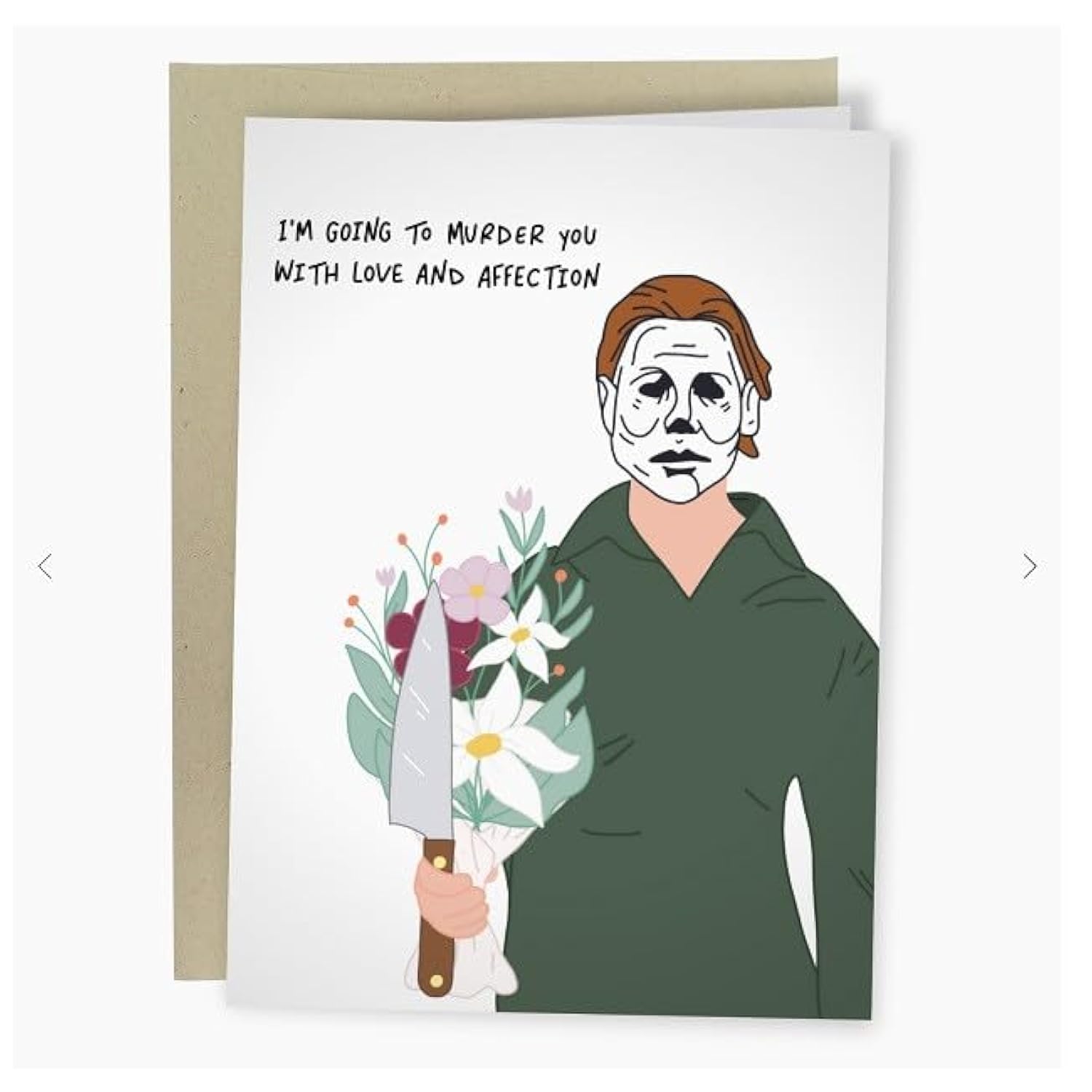 Funny Anniversary Card For Husband Or Wife - October Halloween Birthday Card - Valentine'S Day Card For Him Or Her - Murder You With Love And Affection - Halloween Card For Adults