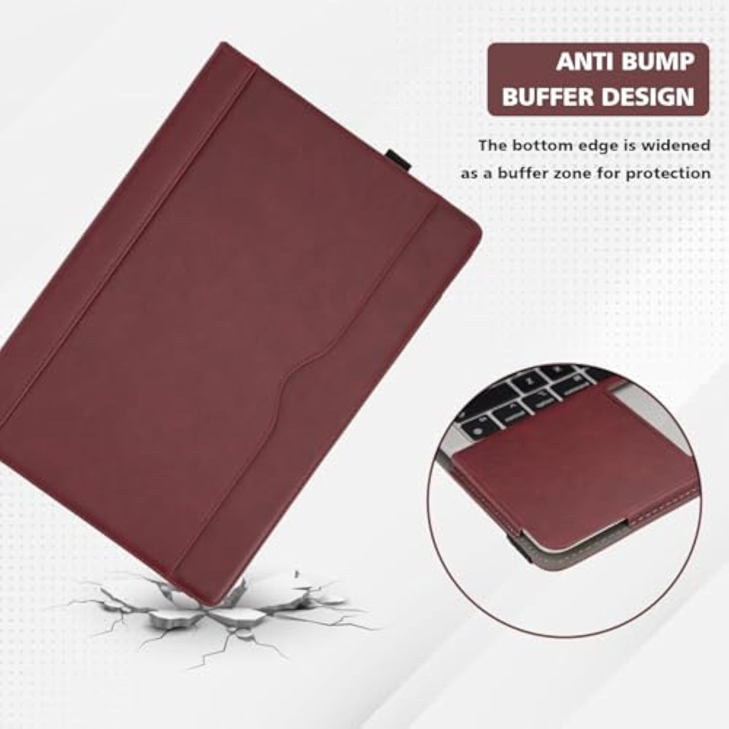 Tytx Compatible With Macbook Pro Leather Case 13 Inch 2016-2022 (A1989 A1706 A1708 A2159 A2289 A2251 A2338 M1 M2) Laptop Sleeve Protective Folio Book Cover (New Macbook Pro 13", Wine Red)