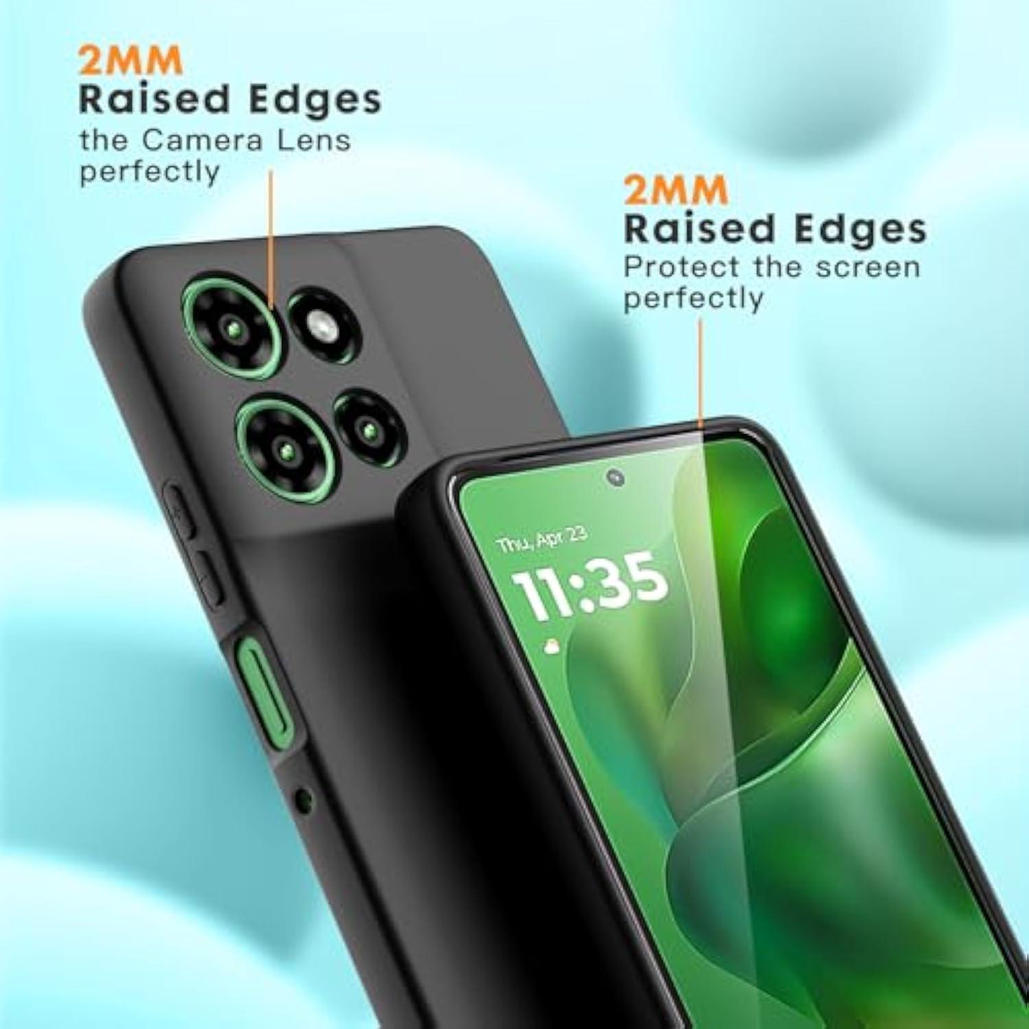 Case For Motorola Moto G Power 5G 2025, 2 Pack Tempered Glass Screen Protectors, Soft Tpu Silicone Shockproof Case-Black